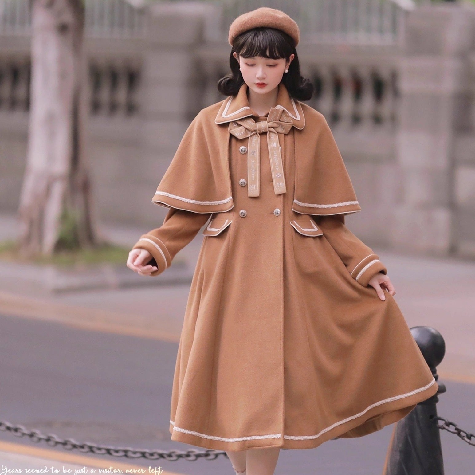 Galaxy Voyager Cape Coat with Ribbon