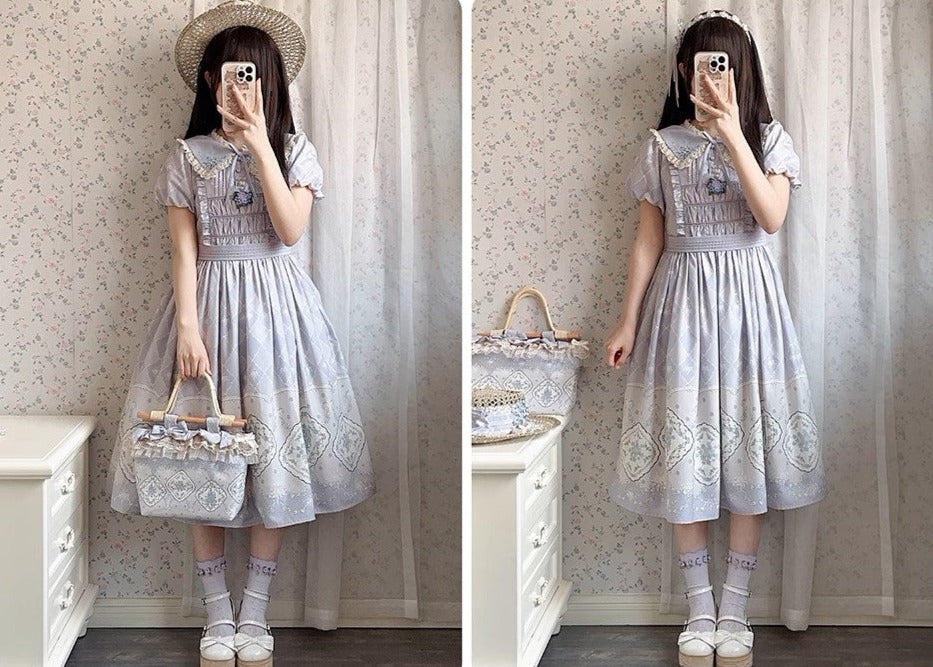Forget Me Not パステルカラーのプリントワンピース