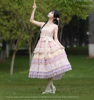 Rainbow Cloud Gradient Jumper Skirt