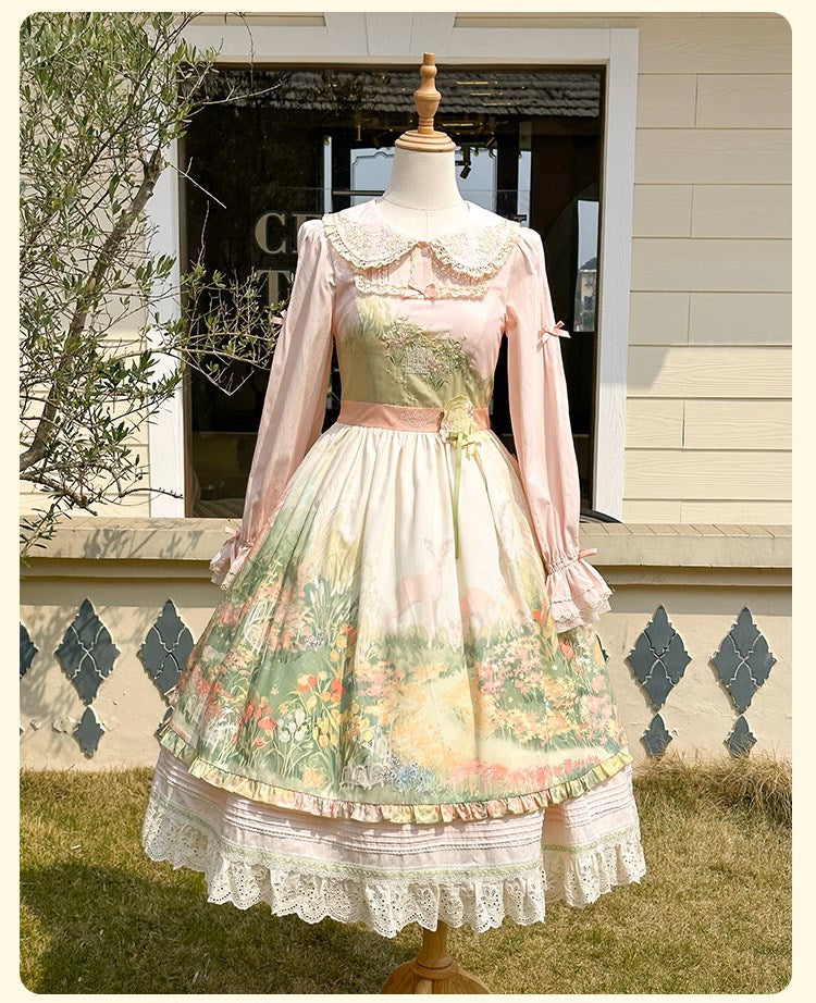 [Resale/Pre-orders available until 2/12] Fragrant Grass Print Jumper Skirt