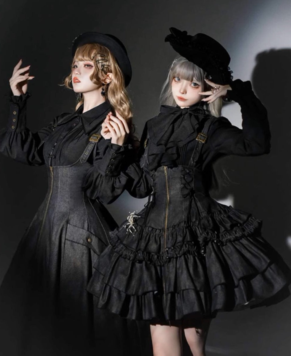 【受注予約3/10まで】Rose Heart ティアードミニ丈ジャンパースカート