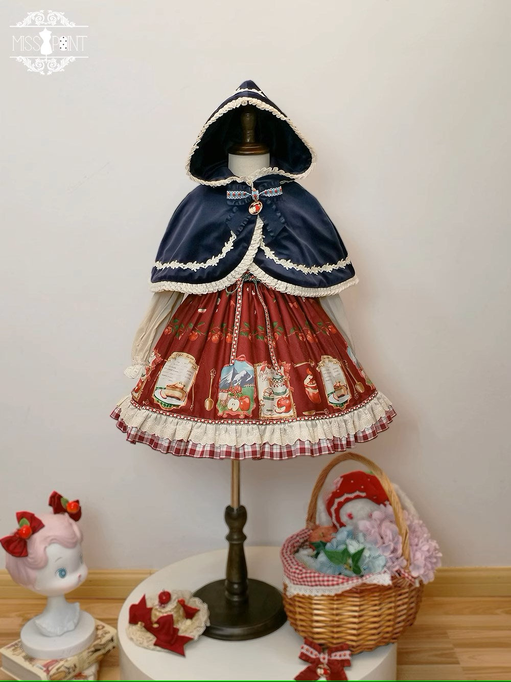 Kids size [Sale period ended] Apple Garden Bavarian style jumper skirt/blouse/cloak