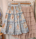 [Pre-orders available until 2/19] Cat Rose Tea Party Long Skirt with Front Opening, Flat Type
