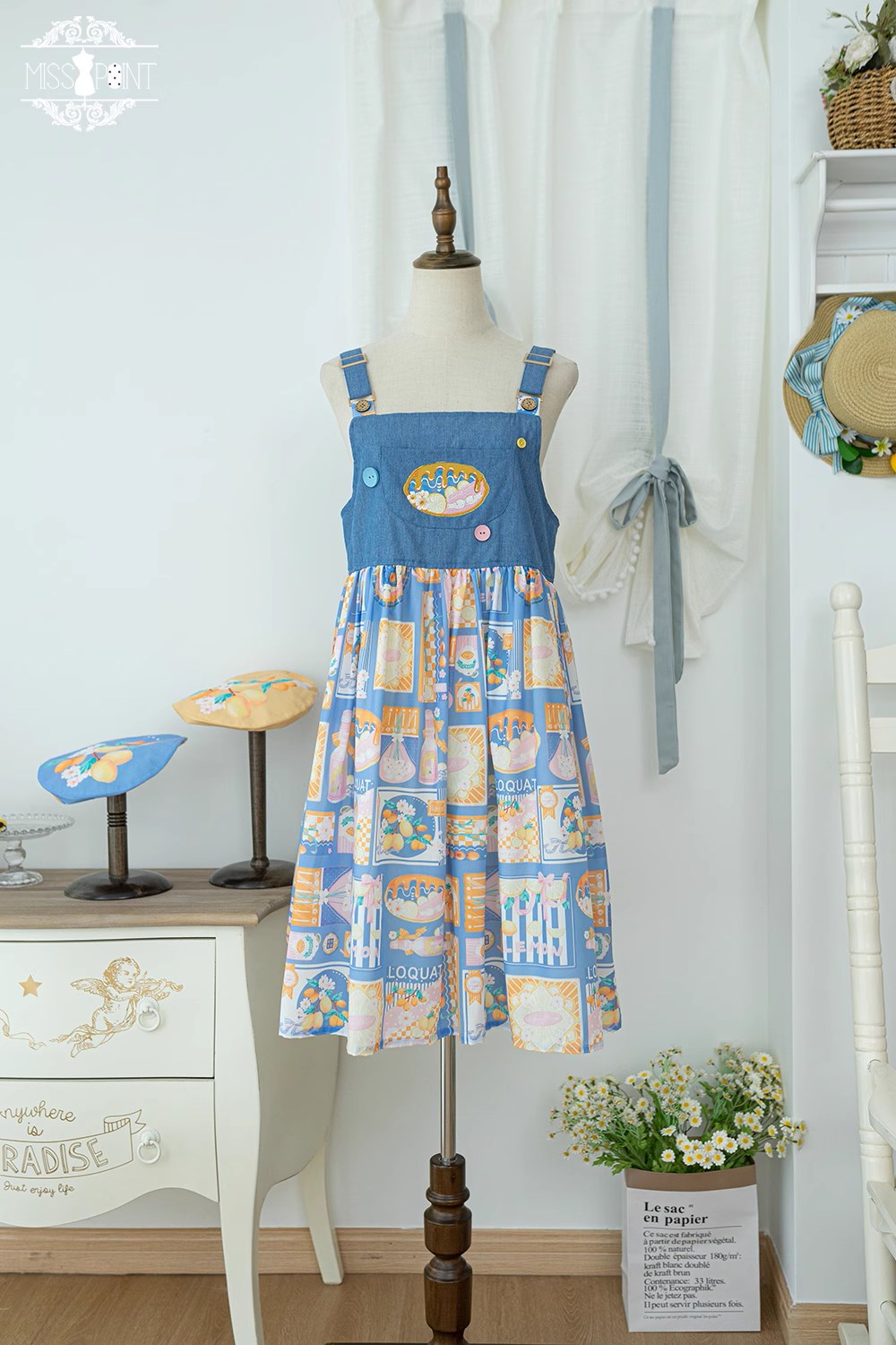 【予約販売】Loquat and Lemon サスペンダージャンパースカート