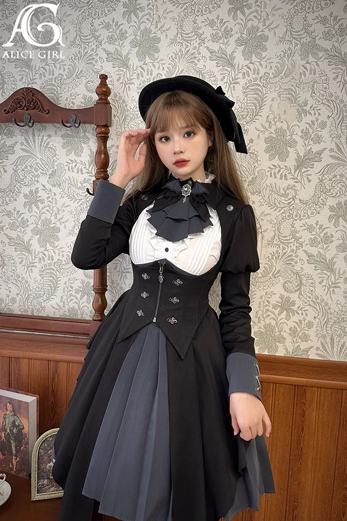 [Pre-order] Detective Butler Dress, Jacket, and Tie 3-piece Set