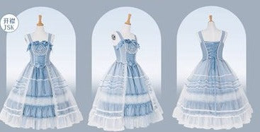 Antique Porcelain Plates Layered Jumper Skirt