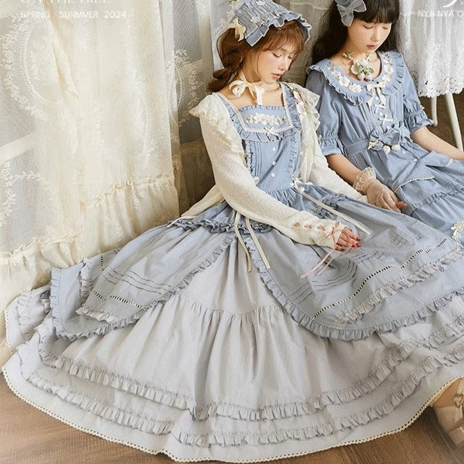 [Sale period ended] PEACH TREE embroidered jumper skirt
