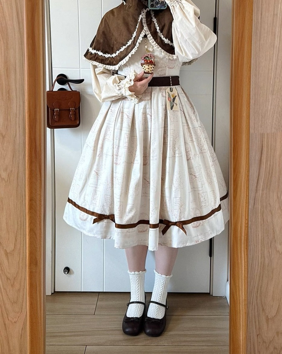 [Pre-order] Forest Encyclopedia Print Jumper Skirt