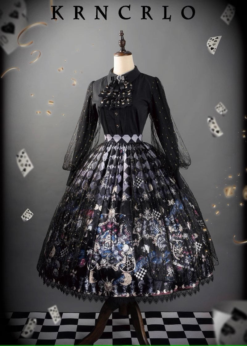 Gothic Circus Lamé blouse with jabot