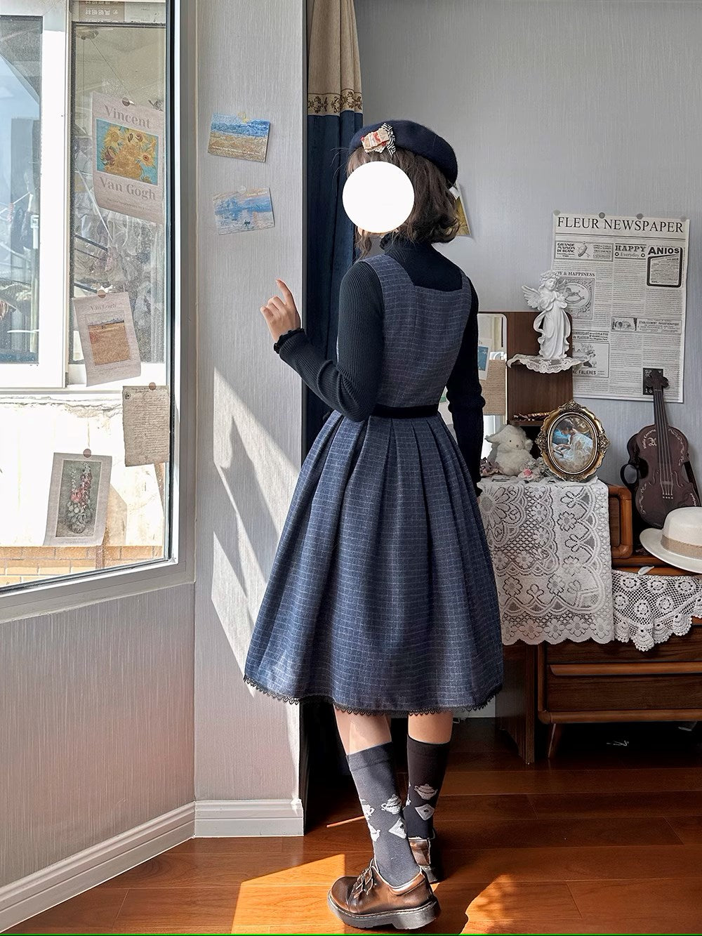 Earl Gray checked jumper skirt