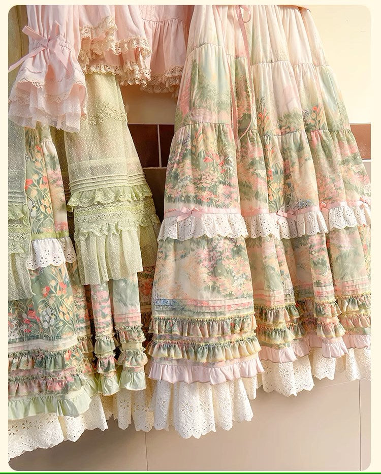 【再販・受注予約2/12まで】Fragrant Grass フレアスリーブティアードワンピース