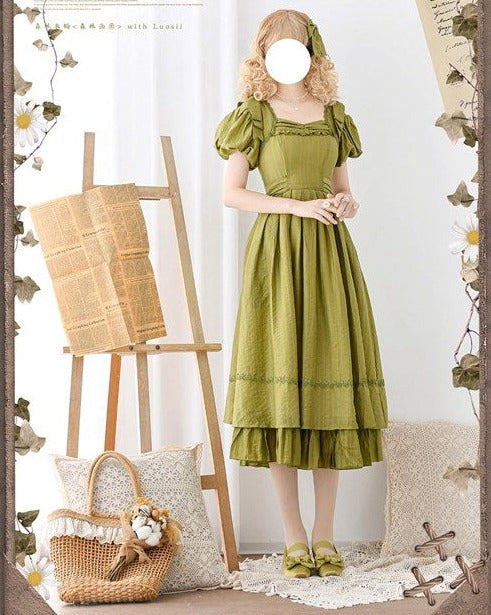 [Pre-order] Forest Gallery Retro Elegant Dress with Ribbon Hair Accessory Type 2