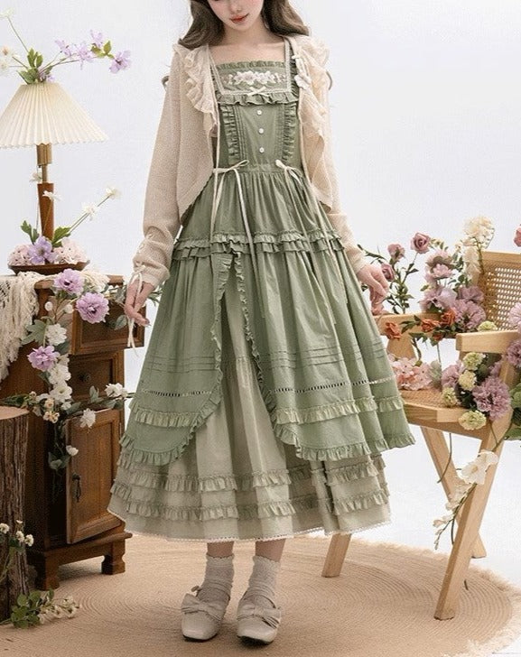 [Sale period ended] PEACH TREE embroidered jumper skirt