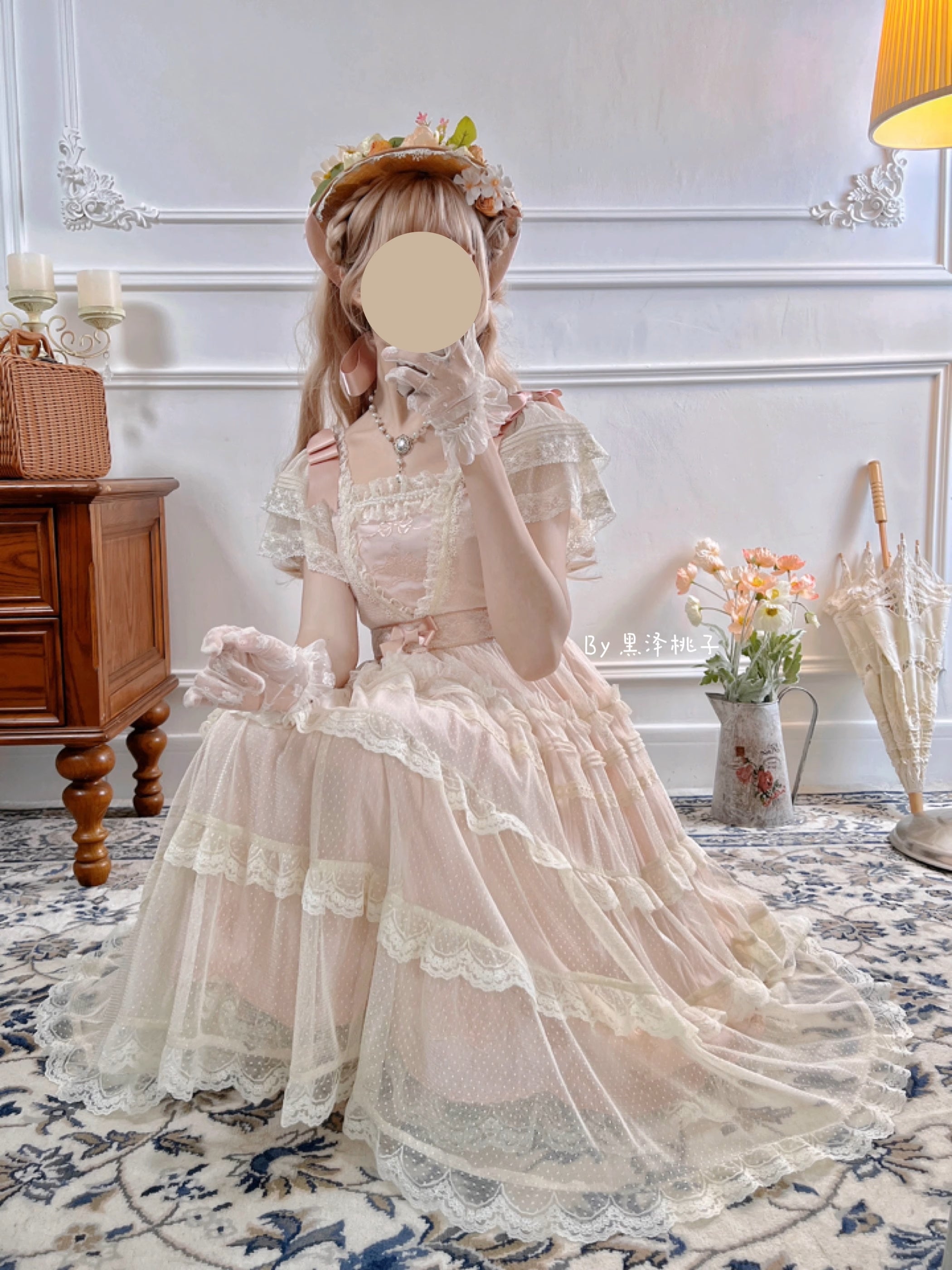Afternoon Tea Party Embroidered Polka Dot Tulle Dress
