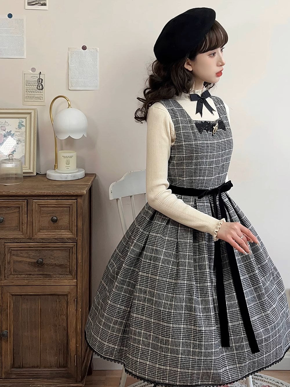 Earl Gray checked jumper skirt