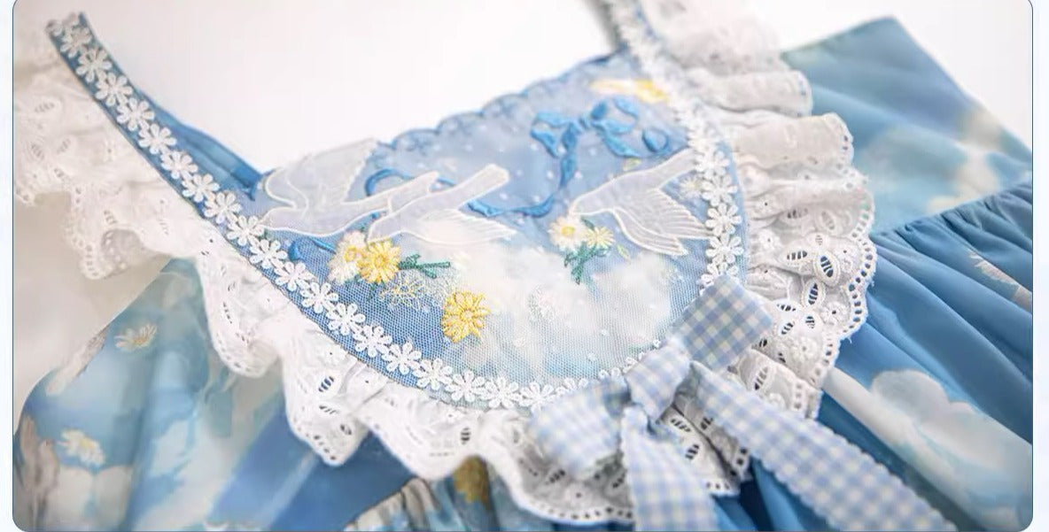 【再販・受注予約7/16まで】Daisy and Sky ハイウエストジャンパースカート