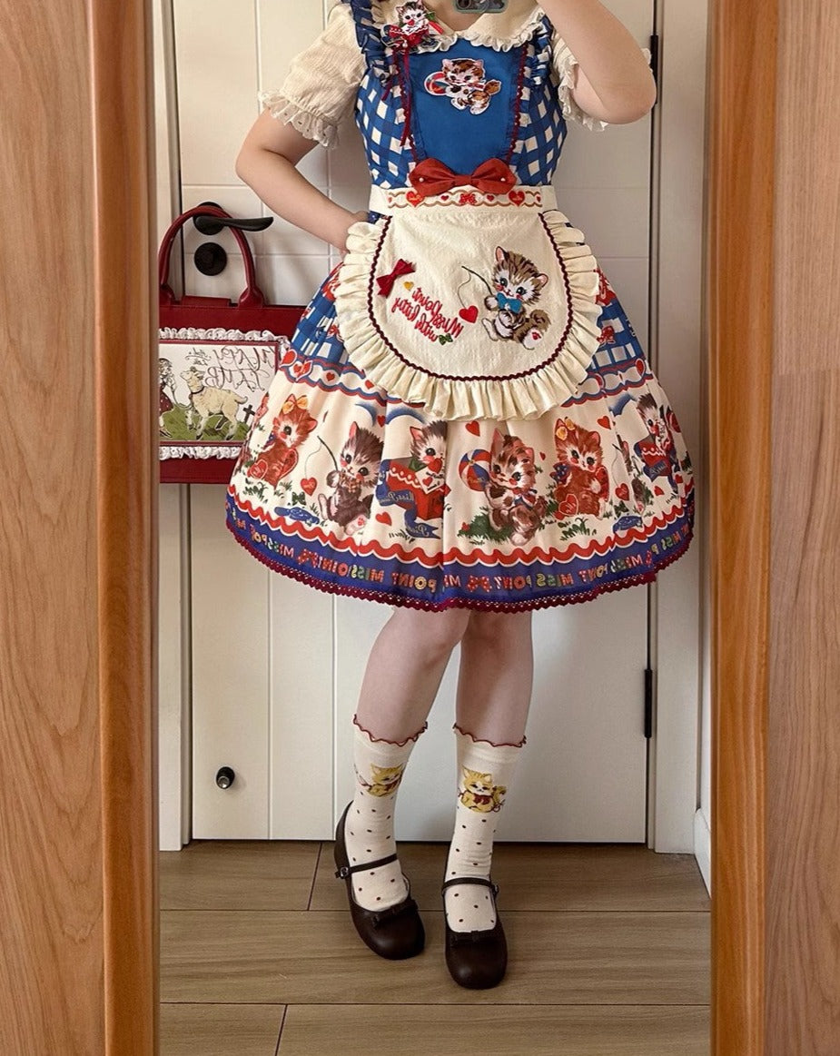 Sweet Kittyレトロフライングスリーブジャンパースカート