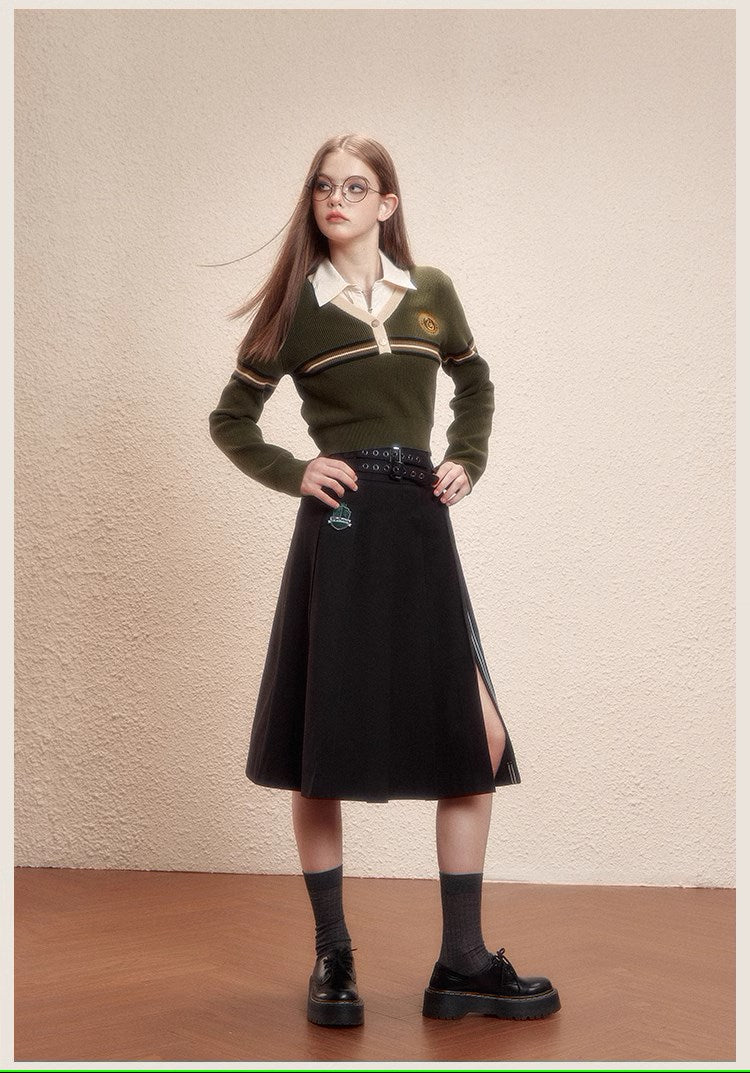 [Pre-order] Hogwarts School of Witchcraft and Wizardry Lined Midi Length Slit Skirt