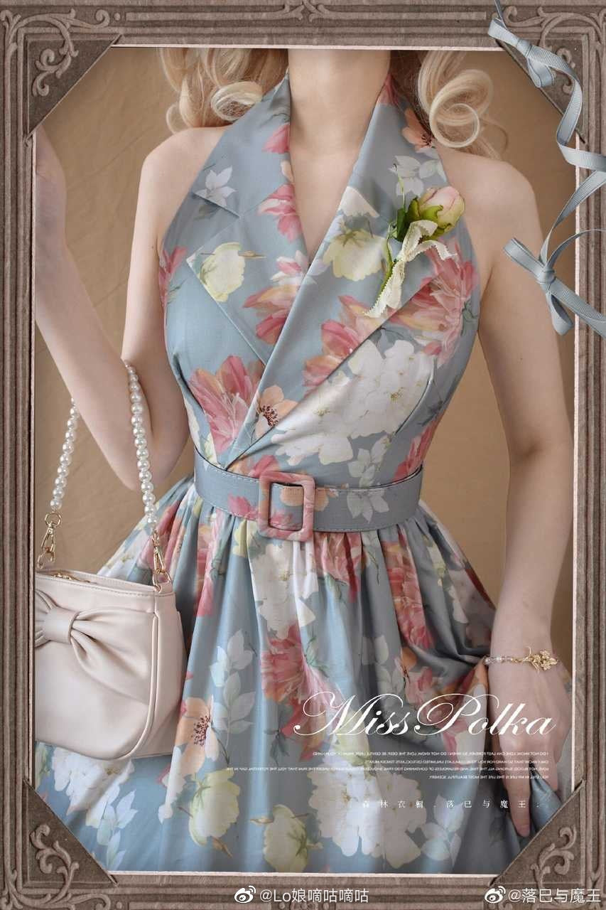 Miss Polka レトロ 50's花柄ジャンパースカート
