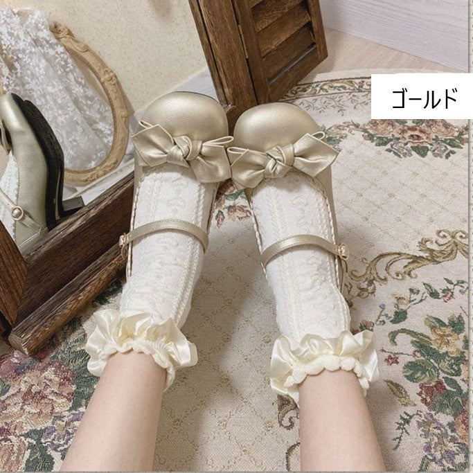 Lolita shoes 8 colors strap shoes with ribbon 4.5 cm heel