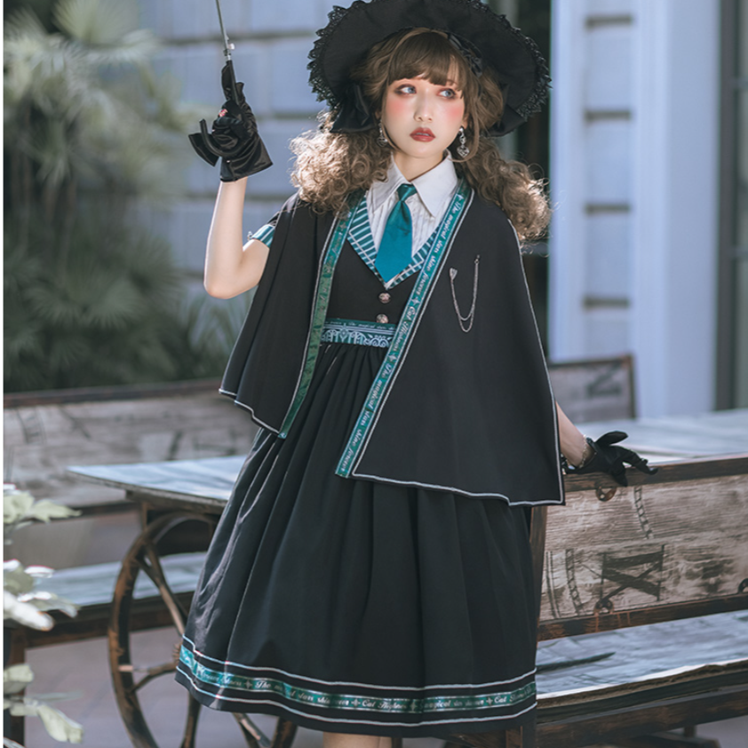 Magical Academy Daily Lolita Dress, Cloak, and Hat Set
