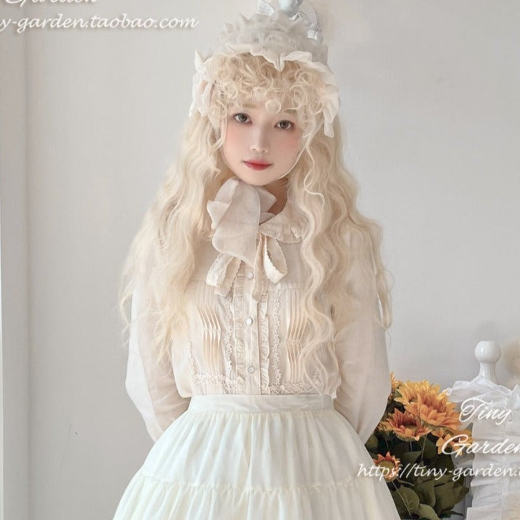 [Outlet] French Girly Ribbon Tie Blouse