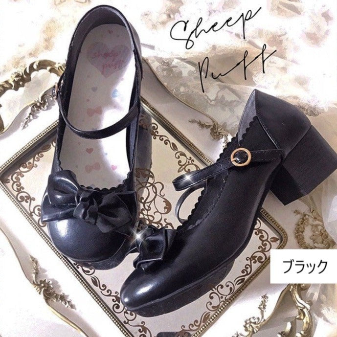 Lolita shoes 8 colors strap shoes with ribbon 4.5 cm heel