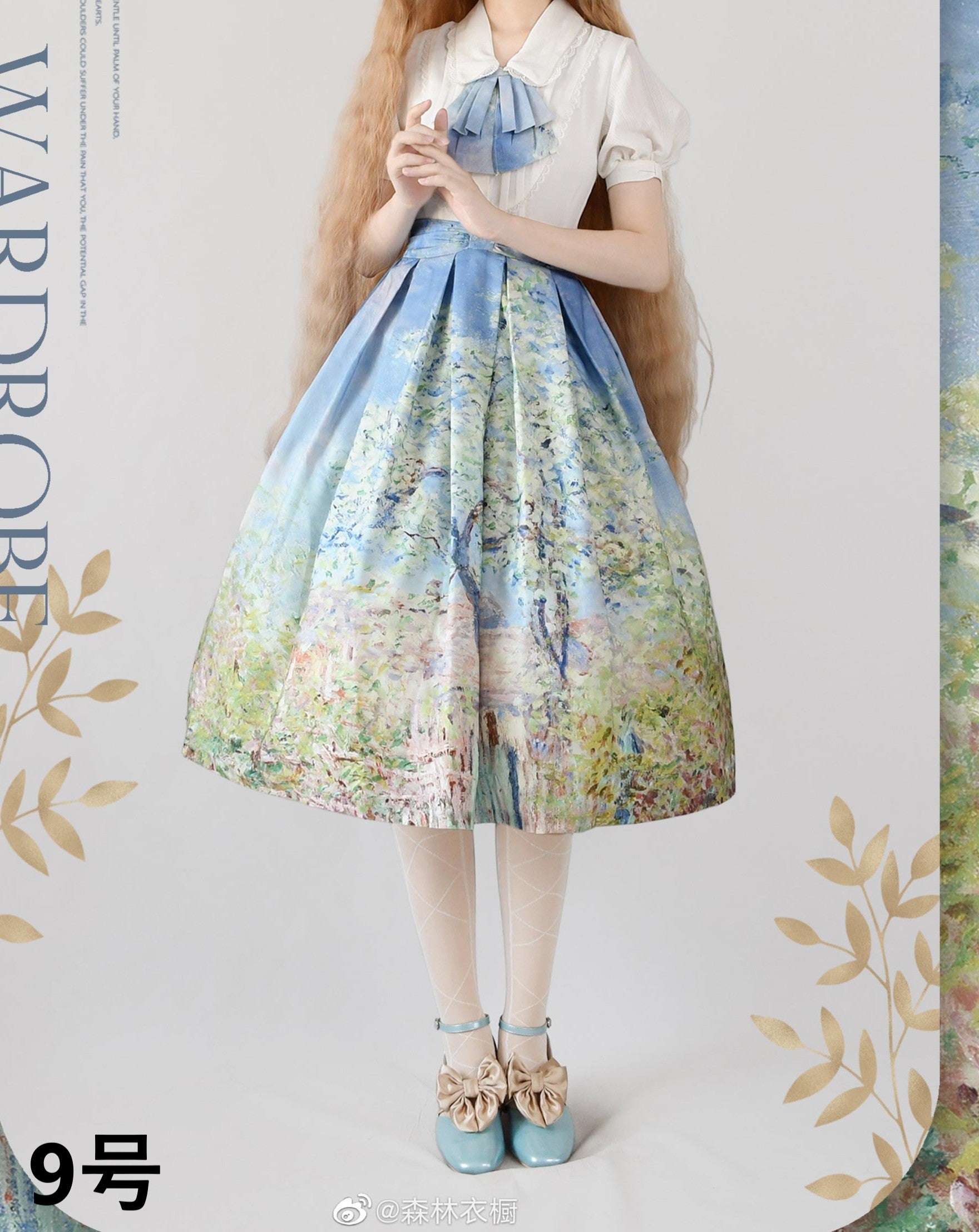 A total of 15 skirts with Monet paintings