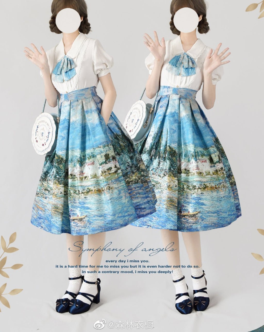 A total of 15 skirts with Monet paintings