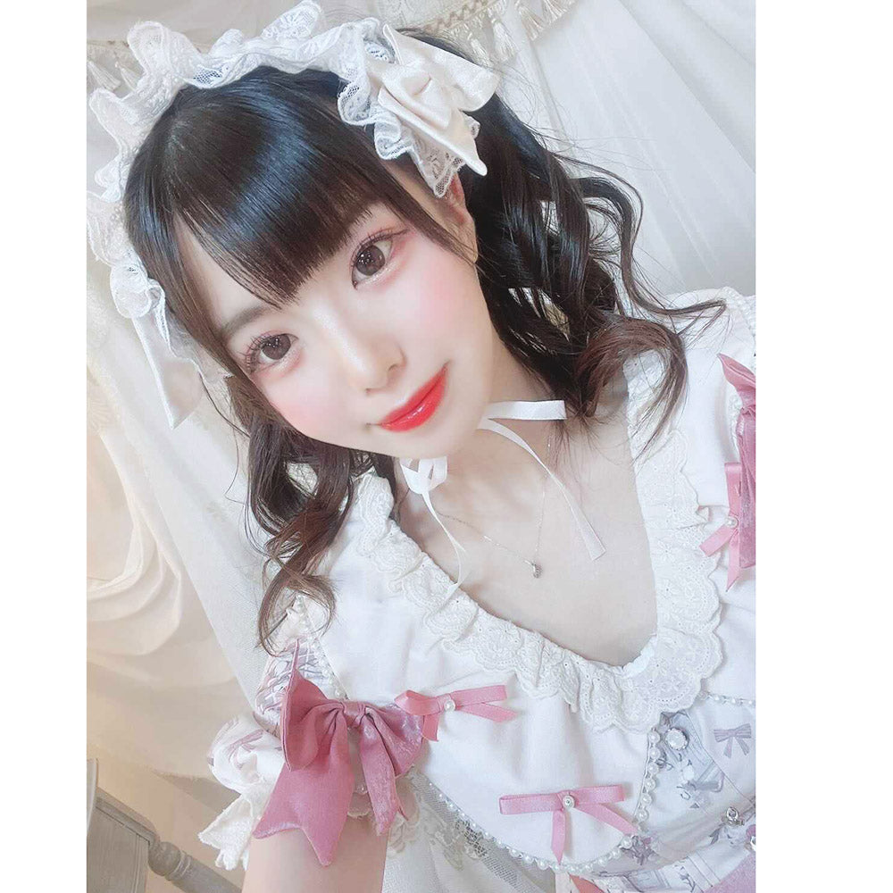 予約販売【IDOLFILE】掲載商品｜パールとピンクのサッシュリボン付き 甘ロリ ロリータ ワンピース