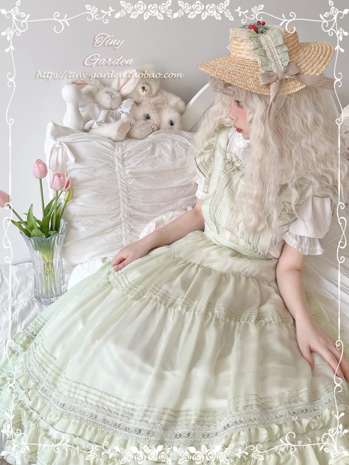 [Outlet] French girly 2way apron skirt [with flared sleeves]