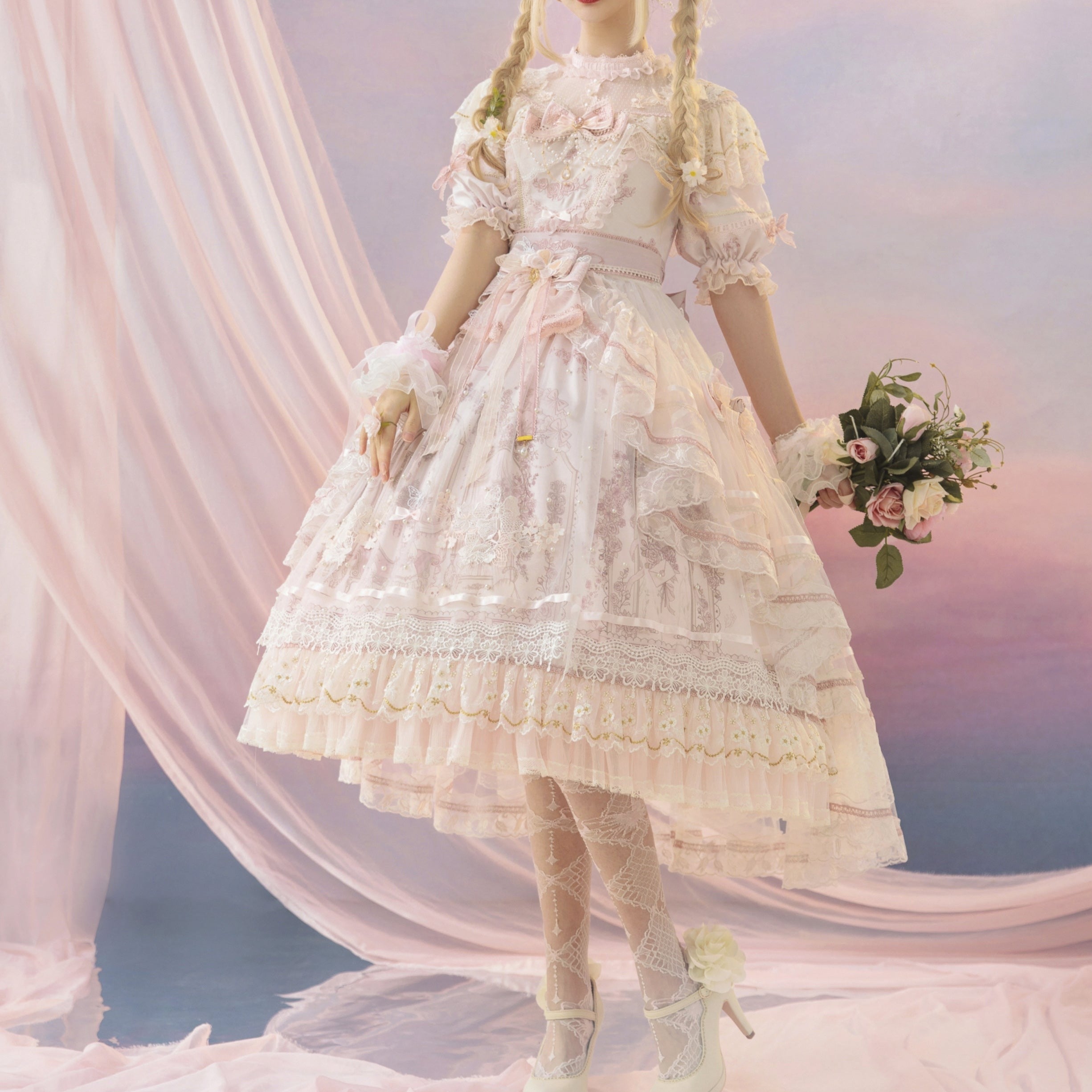 Territory of Sunset Ruffle and Lace Princess Dress