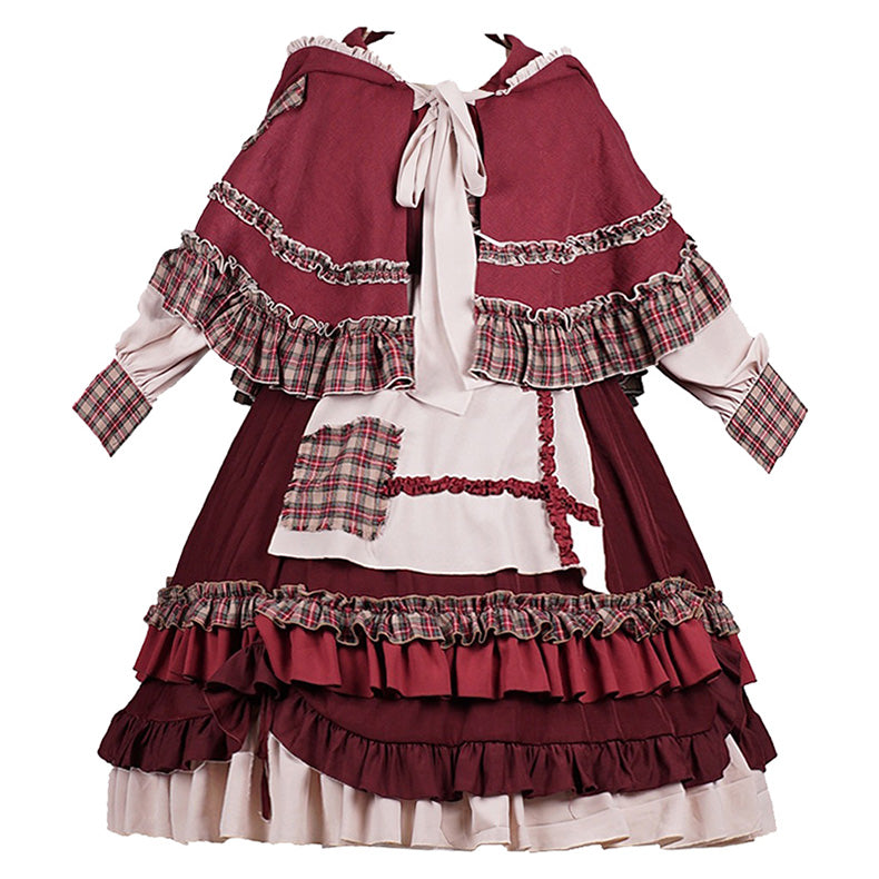 Little Red Riding Hood Layered Skirt Country Lolita Dress