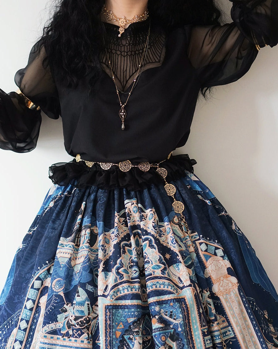 [Pre-order] Twilight Egyptian Lolita Sheer Embroidered Blouse