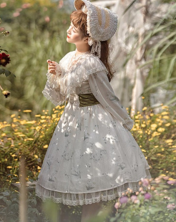 Chiffon Flower Lolita Dress Swaying in the Wind