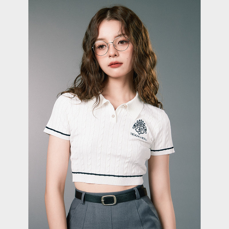 [Reservation sale] Hogwarts School of Witchcraft and Wizardry Short sleeve polo knit