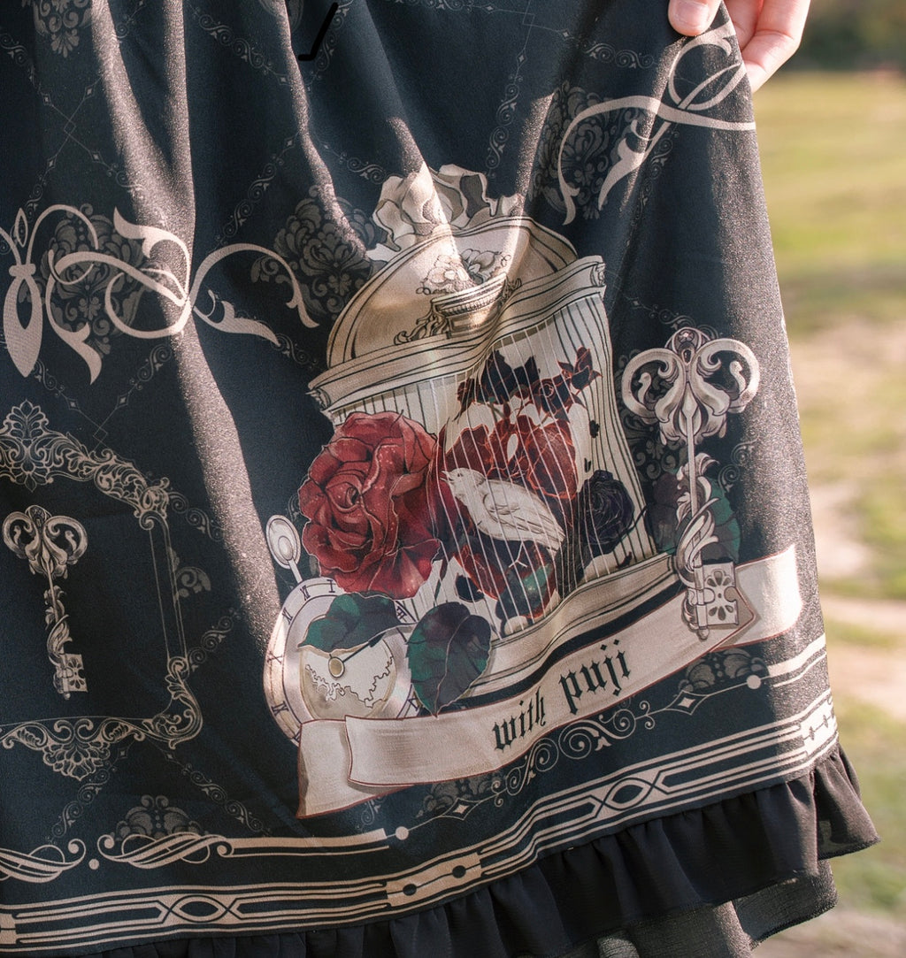 Classic Birdcage Pattern Lolita Jumper Skirt