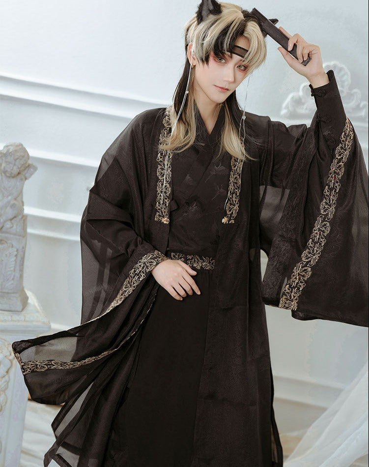 Prince style Crane embroidered flower loli haori