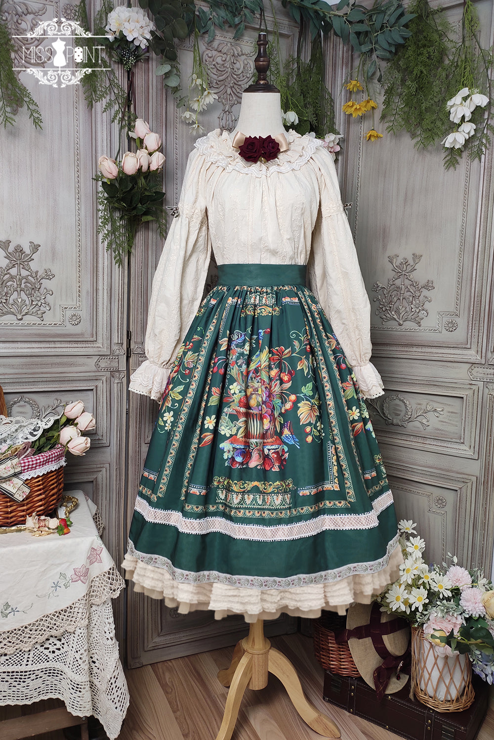 【予約販売】バイエルンの少女 カントリー風スカート［ロングタイプ］