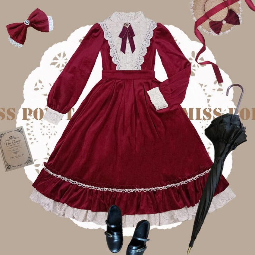 [Pre-order] British Classical Lolita Velvet Dress