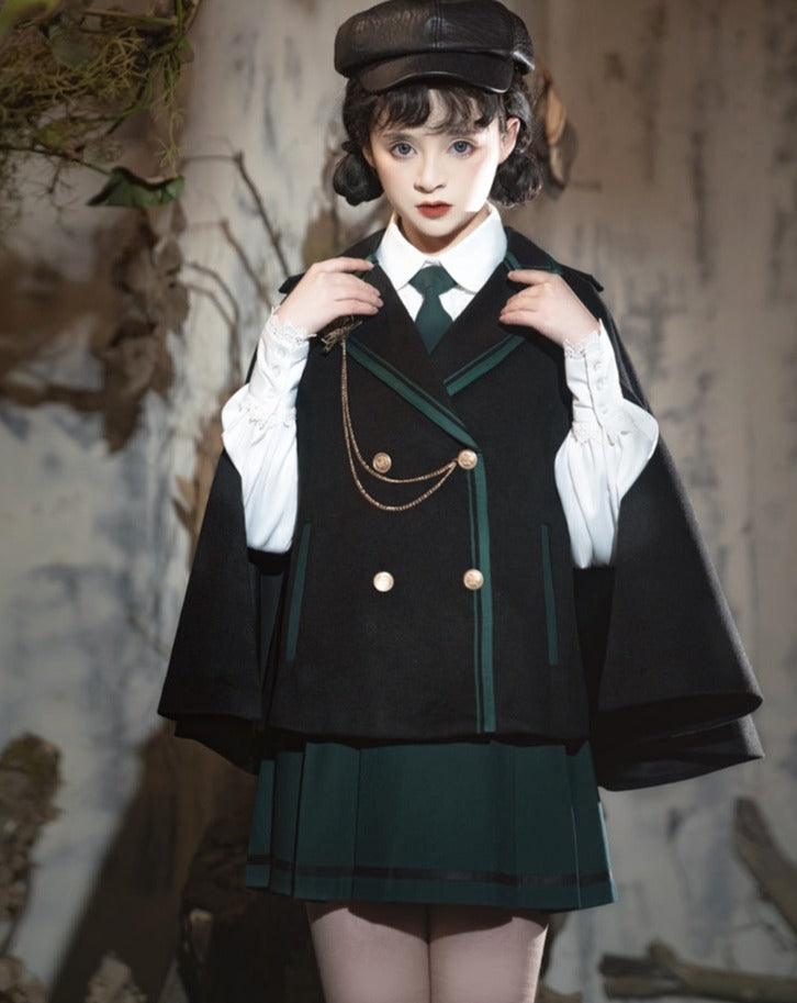 Magic academy setup with uniform style cloak