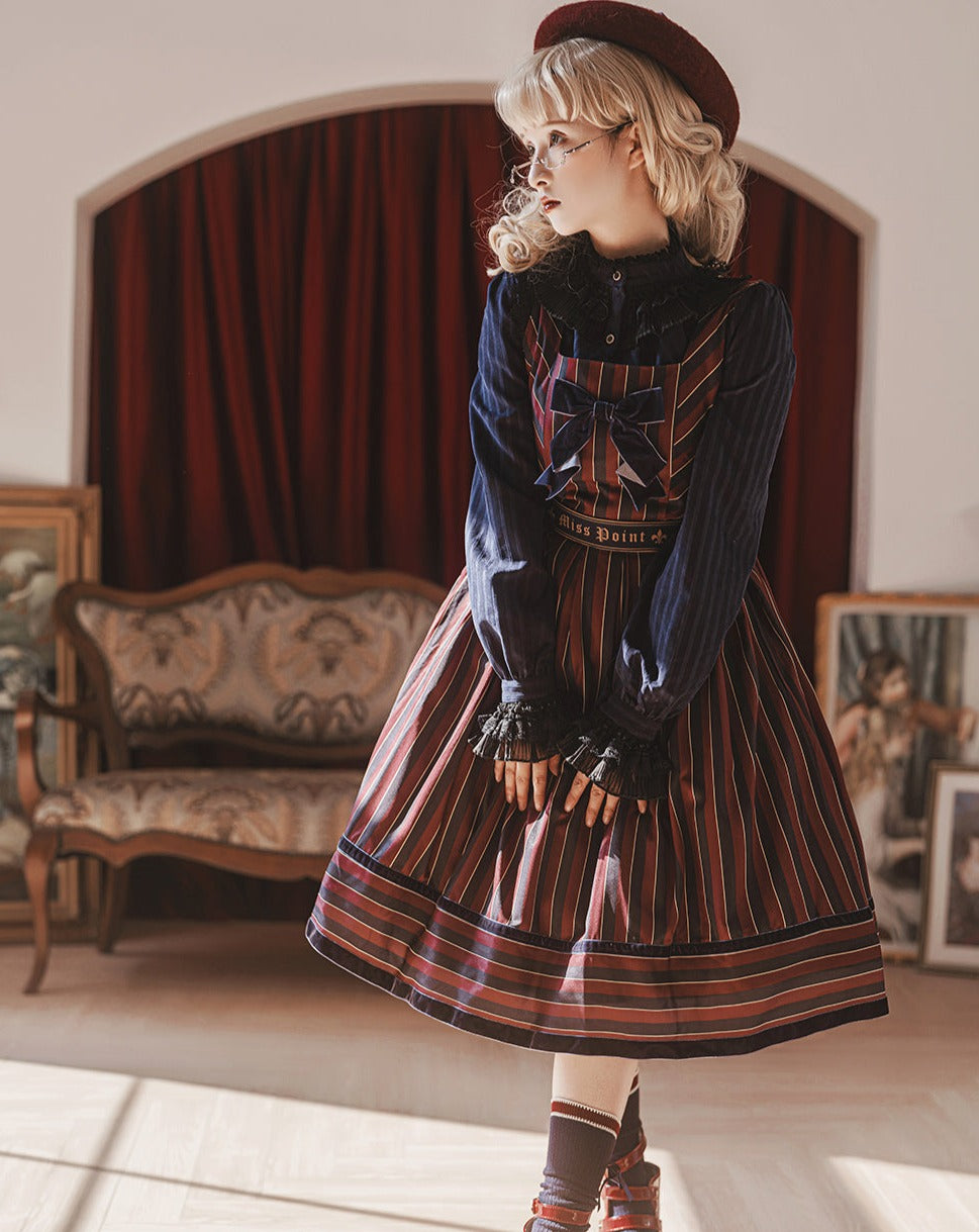 Gothic Lolita Vertical Striped Jumper Skirt of Lord Nobility