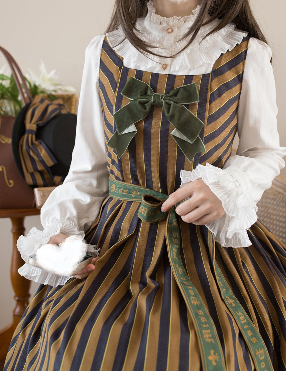 Gothic Lolita Vertical Striped Jumper Skirt of Lord Nobility