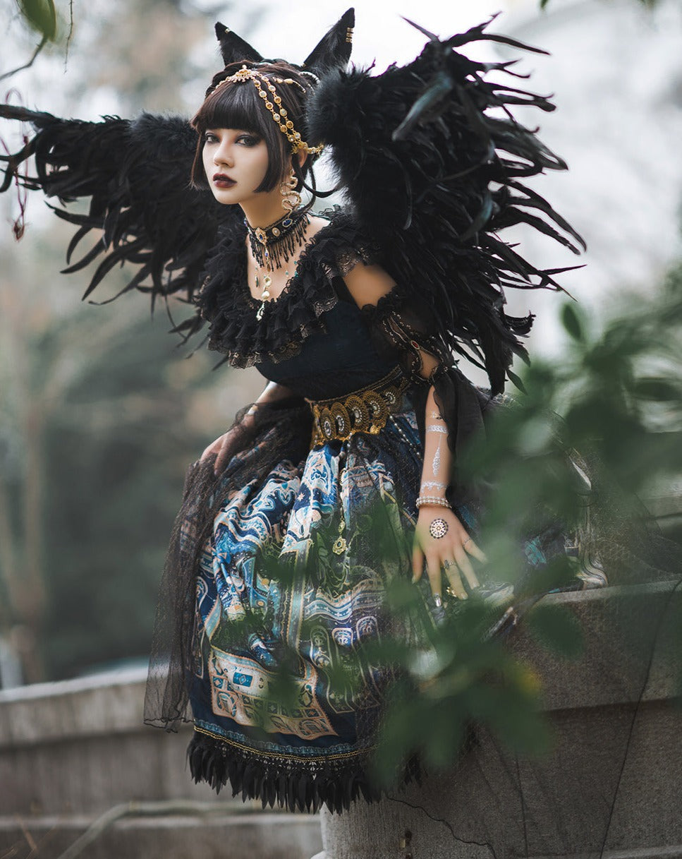 [Pre-order] Twilight Egyptian Lolita Frill Jumper Skirt