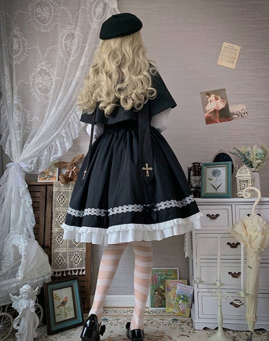 [Pre-order] Holy academy Gakuin Gothic Lolita skirt and cape setup 