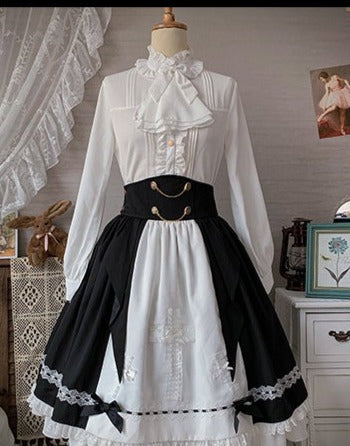 Holy academy frilled tie blouse [combined purchase &amp; 20% off with coupon input]