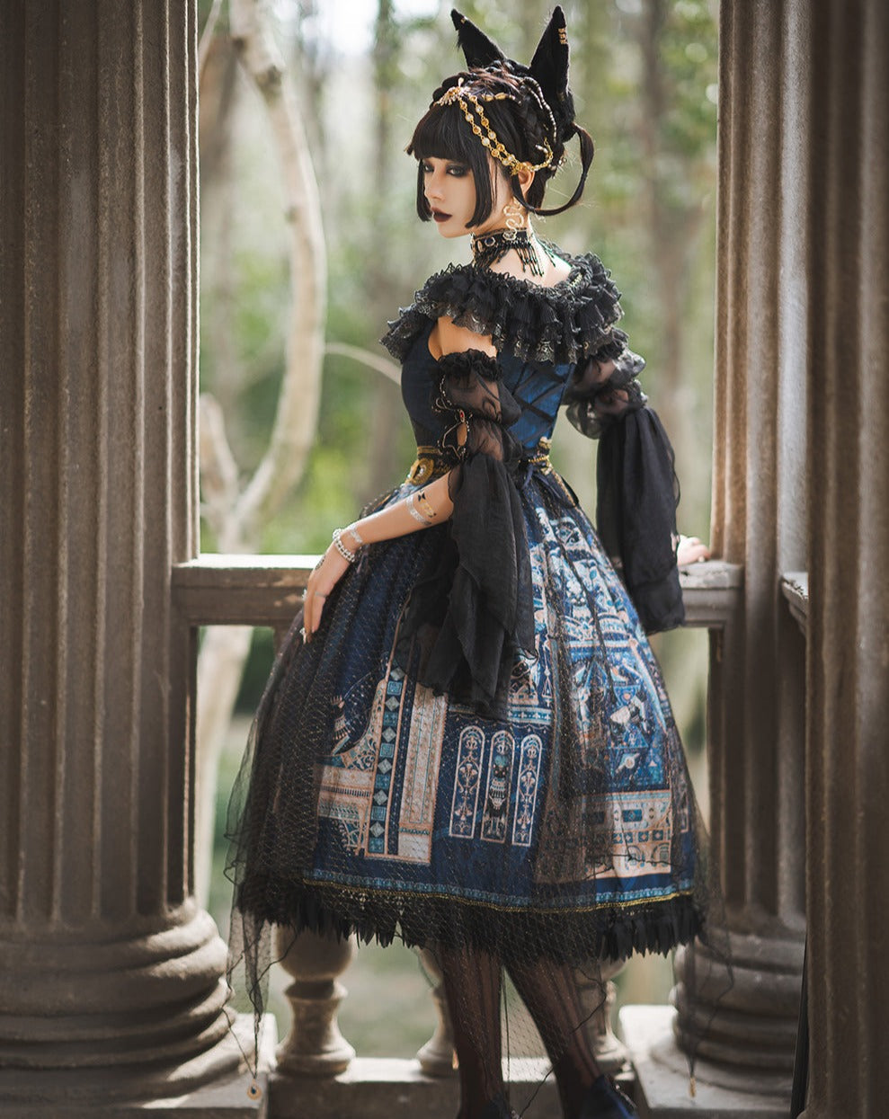 [Pre-order] Twilight Egyptian Lolita Frill Jumper Skirt