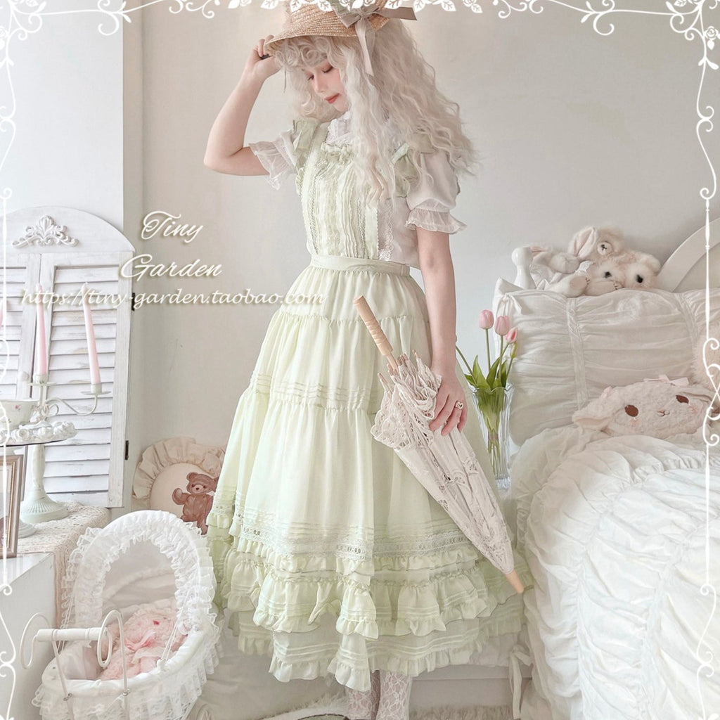 [Outlet] French girly 2way apron skirt [with flared sleeves]