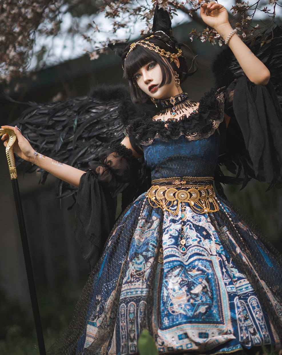 [Pre-order] Twilight Egyptian Lolita Frill Jumper Skirt