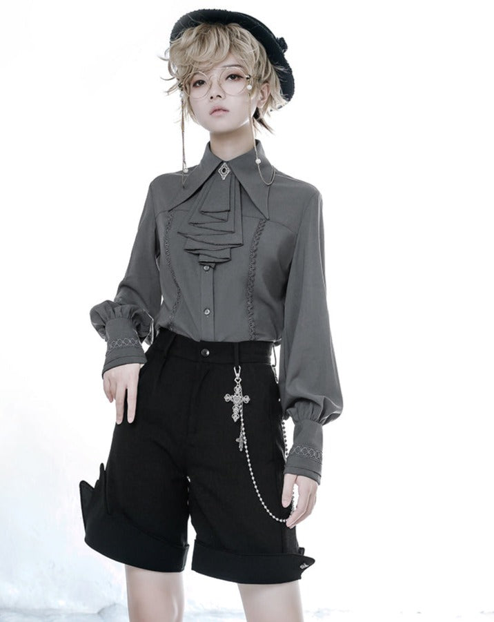 【予約販売】皇子系ロリィタ 中世風フリルタイブラウス
